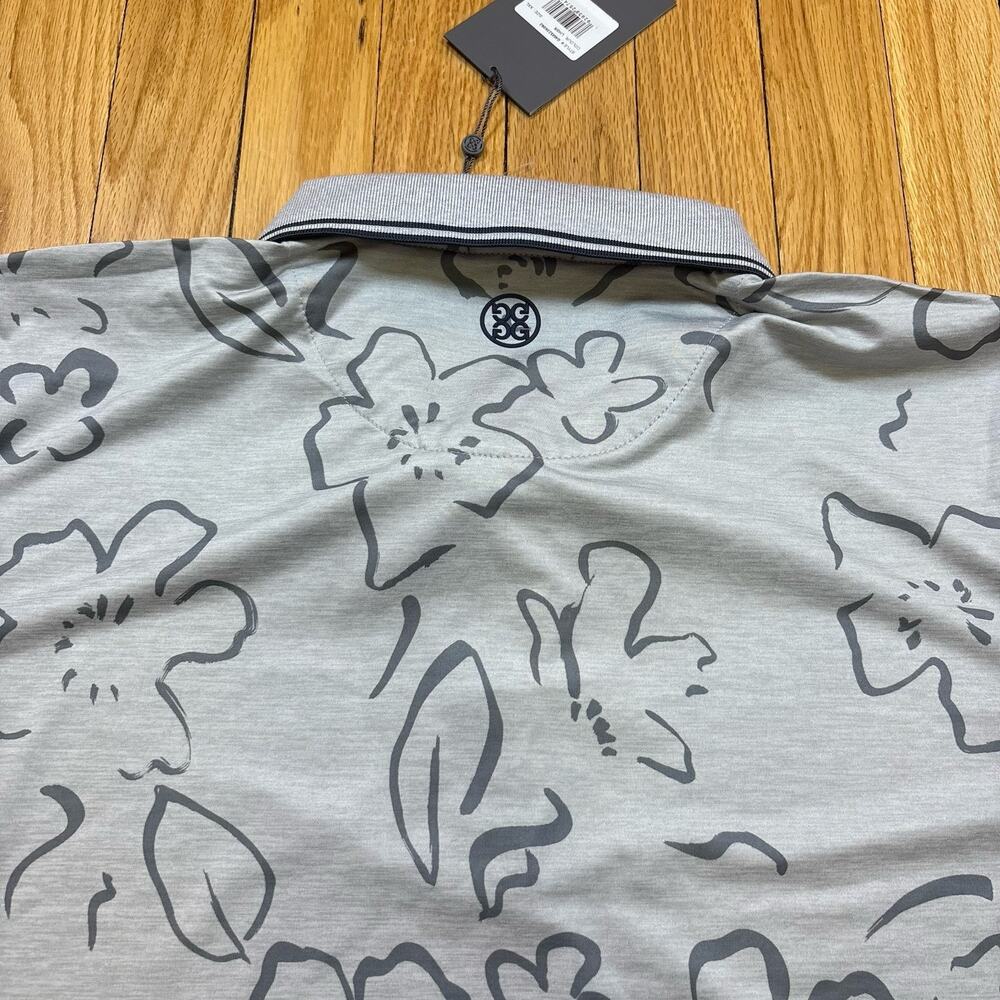 G/FORE Men’s 2XL Floral Watercolor Tech Jersey Slim Fit Golf Polo Grey Men's - Picture 13 of 13
